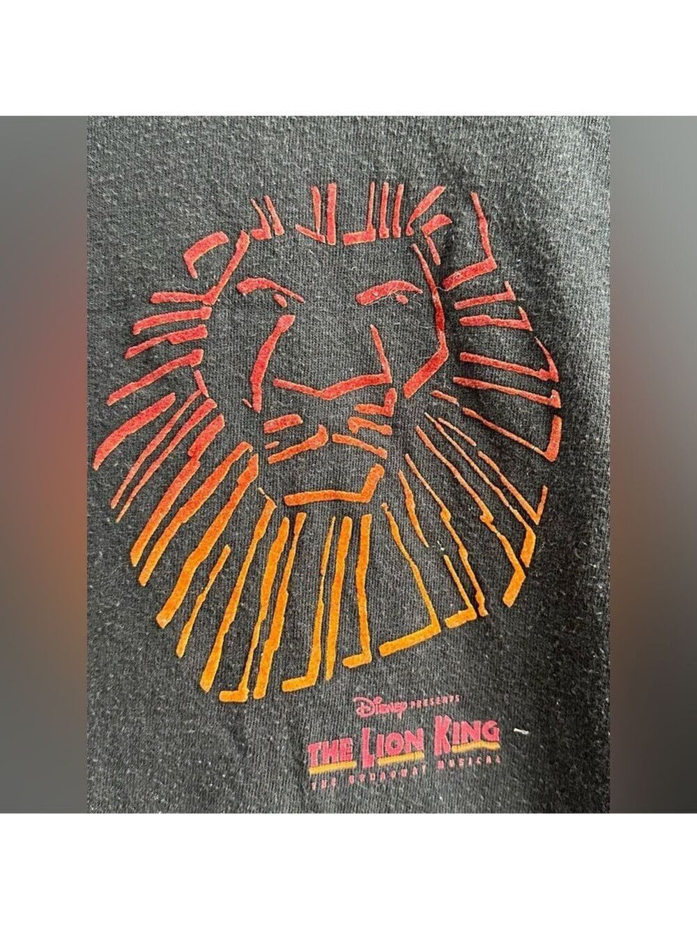 Disney Vintage Lion King Black & Orange Short Sleeve Raised Graphic T